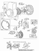 Blower HsgsRewindFlywheel Diagram and Parts List for  Briggs and Stratton Engine
